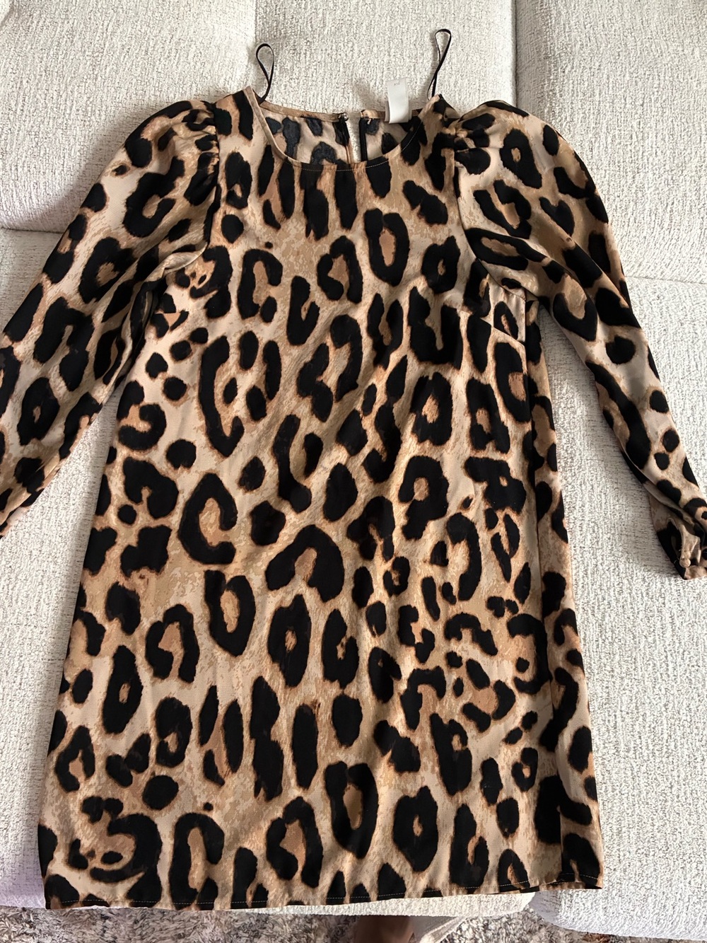Leopard Print Long Sleeve Dress /Blouse- Brown & Black